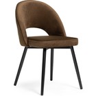 Стул на металлокаркасе Клэйн MR-7 металл/велюр, черный/коричневый 50x56x81 см 10509835