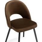 Стул на металлокаркасе Клэйн MR-7 металл/велюр, черный/коричневый 50x56x81 см 10509835