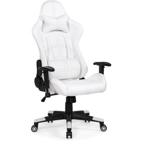 Кресло игровое Blanc пластик/экокожа, черный/белый 68x66x125 см
