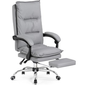 Кресло для руководителя Fantom металл/экокожа, хром/серый 61x55x114 см