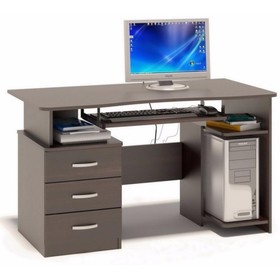 Компьютерный стол КСТ-08.1 ЛДСП, венге 60x130x74 см