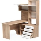 Компьютерный стол КСТ-14П правый, ЛДСП, дуб сонома/белый 123,5x140x182,8 см  (артикул 10509863)  большой выбор товаров оптом и в розницу по низким ценам с доставкой