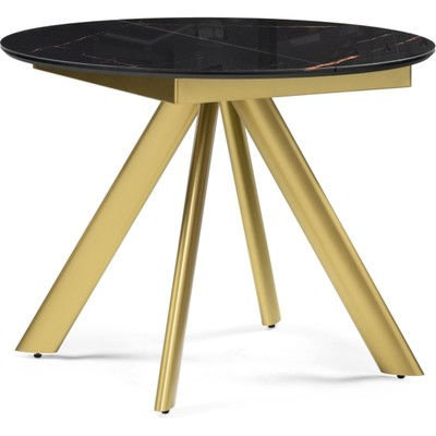 Стол стеклянный Галвестон металл, золотой 100x100x76 см