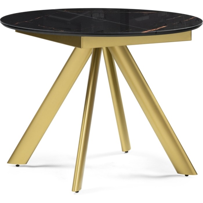 Стол стеклянный Галвестон металл, золотой 100x100x76 см