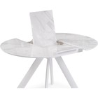 Стол стеклянный Галвестон металл, белый 100x100x76 см  (артикул 10509872)  большой выбор товаров оптом и в розницу по низким ценам с доставкой