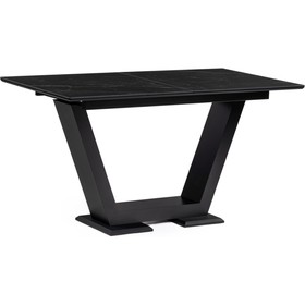 Керамический стол Иматра МДФ, черный/черный мрамор 80x140x76 см