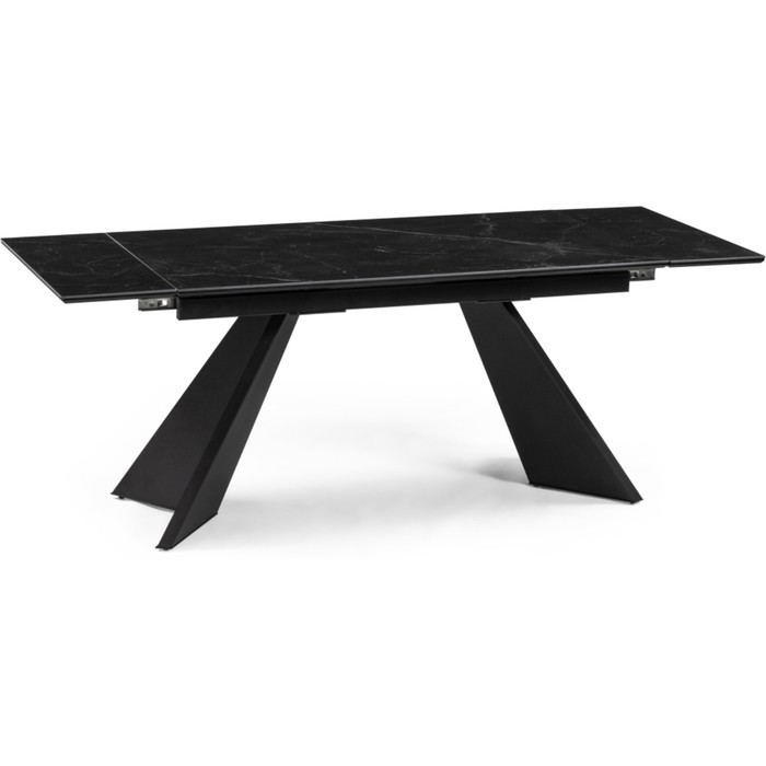 Керамический стол Ливи металл, черный/черный мрамор 80x140x78 см - Фото 1