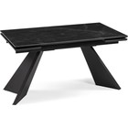 Керамический стол Ливи металл, черный/черный мрамор 80x140x78 см - Фото 2