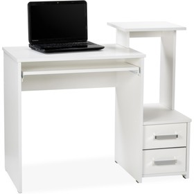 Компьютерный стол Джаз-24 правый, ЛДСП, белый 99,6x49,4x86,4 см