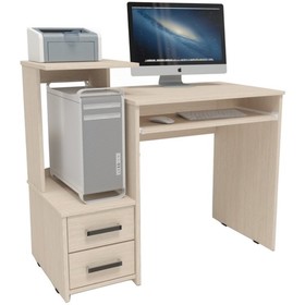 Компьютерный стол Джаз-24 левый, ЛДСП, дуб молочный 99,6x49,4x86,4 см