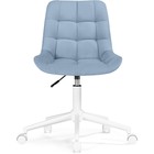 Компьютерное кресло Честер (velutto 47 ) металл/велюр, белый/голубой 50x60x80 см - Фото 2