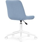 Компьютерное кресло Честер (velutto 47 ) металл/велюр, белый/голубой 50x60x80 см - Фото 5