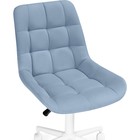 Компьютерное кресло Честер (velutto 47 ) металл/велюр, белый/голубой 50x60x80 см - Фото 6