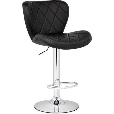Стул барный Porch металл/экокожа, хром/черный 47x53x89 см