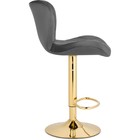 Стул барный Porch металл/велюр, золотой/серый 47x53x89 см 10509914