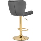 Стул барный Porch металл/велюр, золотой/серый 47x53x89 см 10509914