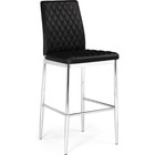 Стул барный Teon металл/экокожа, хром/черный 41x50x100 см 10509917
