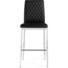 Стул барный Teon металл/экокожа, хром/черный 41x50x100 см 10509917