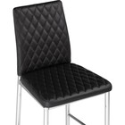 Стул барный Teon металл/экокожа, хром/черный 41x50x100 см 10509917