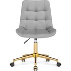 Компьютерное кресло Честер (california 900) металл/велюр, золотой/светло-серый 49x60x84 см   1050993 - Фото 2