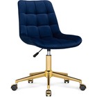 Компьютерное кресло Честер металл/велюр, золотой/синий 49x60x84 см 10509934