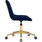 Компьютерное кресло Честер металл/велюр, золотой/синий 49x60x84 см 10509934