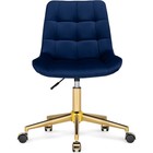 Компьютерное кресло Честер металл/велюр, золотой/синий 49x60x84 см 10509934