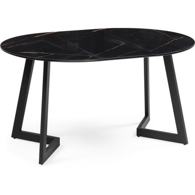 Стол стеклянный «Алингсос», 1000×1000×760 мм, цвет обсидиан/чёрный