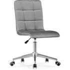 Компьютерное кресло Квадро металл/велюр, хром/темно-серый 42x57x86 см - фото 110625753