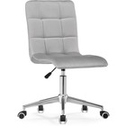 Компьютерное кресло Квадро металл/велюр, хром/светло-серый 42x57x86 см - фото 110625762