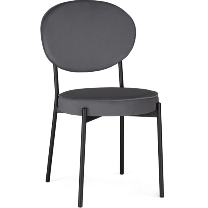 Стул на металлокаркасе «Ройс», 450×520×900 мм, металл/велюр, цвет черный/антрацит - Фото 1