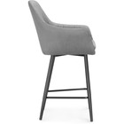 Стул барный Райнер MR -11 металл/велюр, черный/серый 57x57x105 см - Фото 3