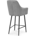 Стул барный Райнер MR -11 металл/велюр, черный/серый 57x57x105 см - Фото 4