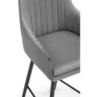 Стул барный Райнер MR -11 металл/велюр, черный/серый 57x57x105 см - Фото 6
