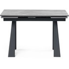 Обеденный стол Бэйнбрук серый мрамор/графит металл, графит 80x120x76 см - Фото 2