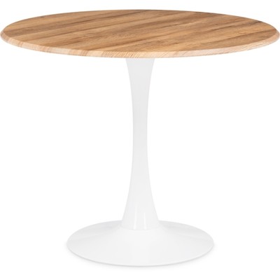 Стол деревянный Тулип металл, дуб вотан/белый 90x90x73 см