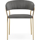 Стул на металлокаркасе Kamelia 1 металл/велюр, золотой/темно-серый 60x52x79 см - Фото 2