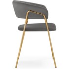 Стул на металлокаркасе Kamelia 1 металл/велюр, золотой/темно-серый 60x52x79 см - Фото 3