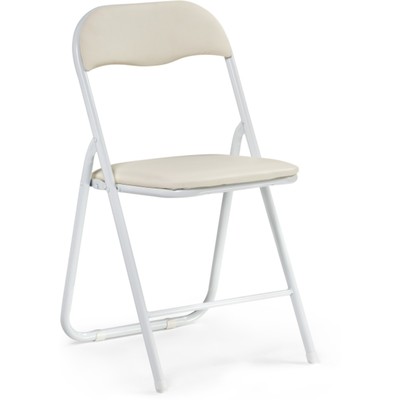 Стул для кухни Fold 1, на металлокаркасе, складной, цвет белый/бежевый