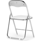 Стул на металлокаркасе Fold 1 складной, металл/экокожа, хром/белый 43x40x77 см - Фото 4