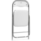 Стул на металлокаркасе Fold 1 складной, металл/экокожа, хром/белый 43x40x77 см - Фото 5