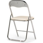 Стул на металлокаркасе Fold 1 складной, металл/экокожа, хром/бежевый 43x40x77 см - Фото 5