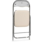 Стул на металлокаркасе Fold 1 складной, металл/экокожа, хром/бежевый 43x40x77 см - Фото 6