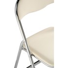 Стул на металлокаркасе Fold 1 складной, металл/экокожа, хром/бежевый 43x40x77 см - Фото 7
