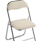 Стул на металлокаркасе Fold 1 складной, металл/экокожа, хром/бежевый 43x40x77 см - Фото 8
