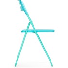 Пластиковый стул Fold складной, металл/пластик, голубой/голубой 43x46x81 см - Фото 3