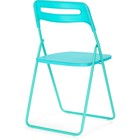 Пластиковый стул Fold складной, металл/пластик, голубой/голубой 43x46x81 см - Фото 4