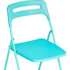 Пластиковый стул Fold складной, металл/пластик, голубой/голубой 43x46x81 см - Фото 6