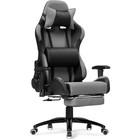 Кресло игровое Tesor металл/ткань/экокожа, черный/черный /серый 54x60x125 см 10510079