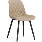 Стул на металлокаркасе Баодин Б/К металл/велюр, черный/бежевый 50x55x83 см 10510084